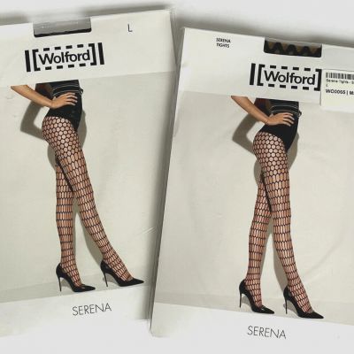 Wolford SERENA SIZE LARGE tights 2 PAIR!